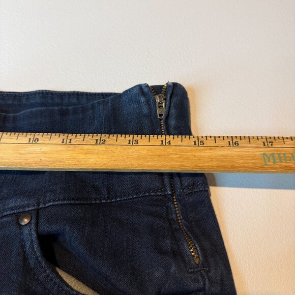 Spanx Women 29 Straight Jean Signature Dark Wash Stretch Denim Side Zip Slimming - Picture 7 of 11